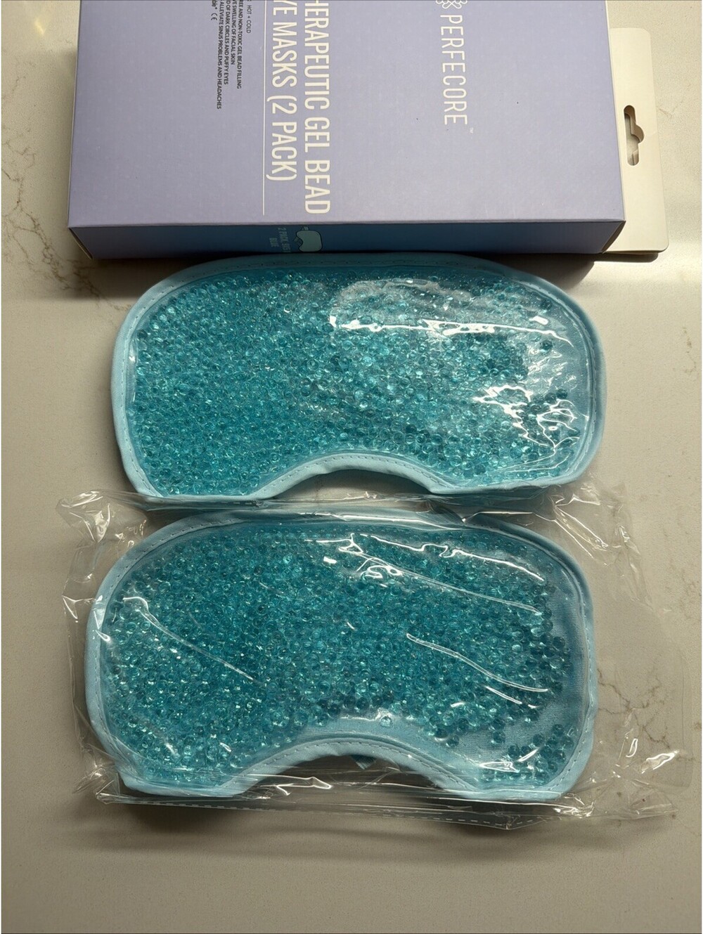 Gel Eye Masks (2 Pk) Cooling Ice for Puffy Eyes for Men & Women Cold + Hot